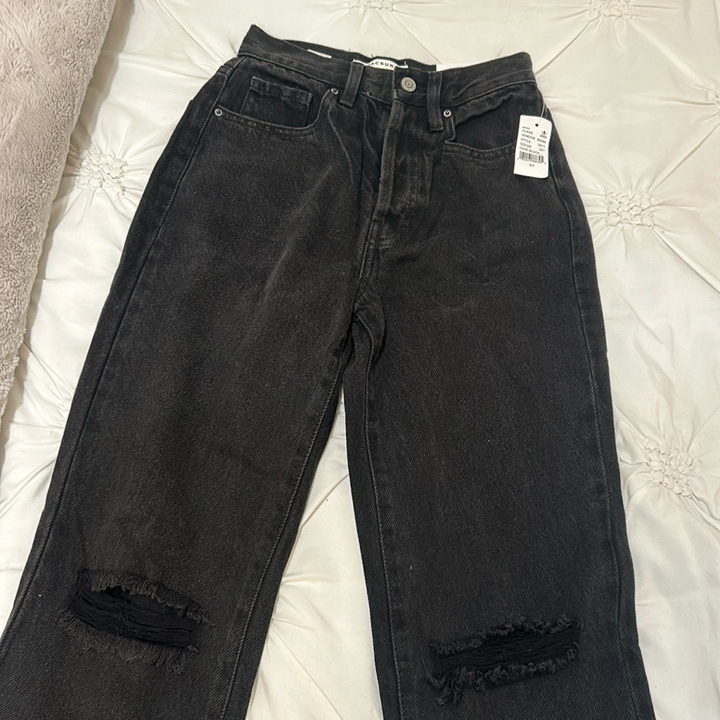Brand New Size 23 Black Pacsun Dad Jeans